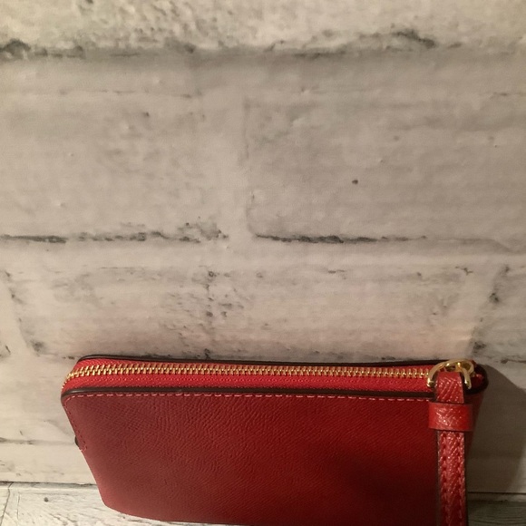 Coach Red Corner Zip Wristlet - Picture 4 of 4